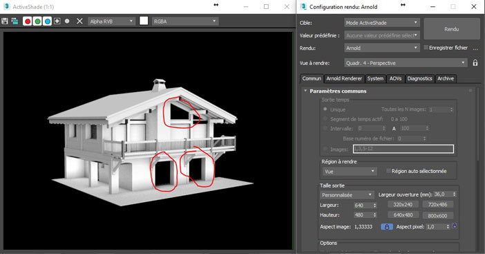 Configuration du Rendu