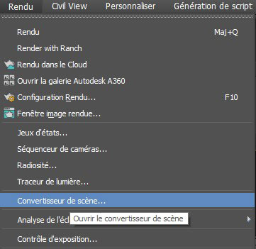 Convertisseur de scene 3ds max