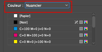 Indesign Dégradé Menu Couleur