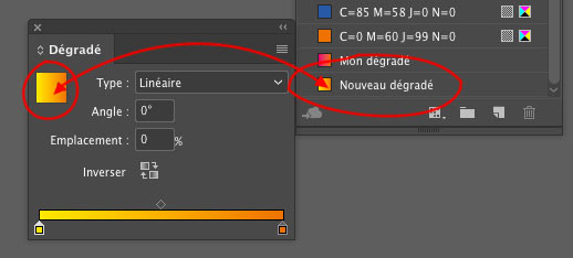 Indesign enregistrer dégradé